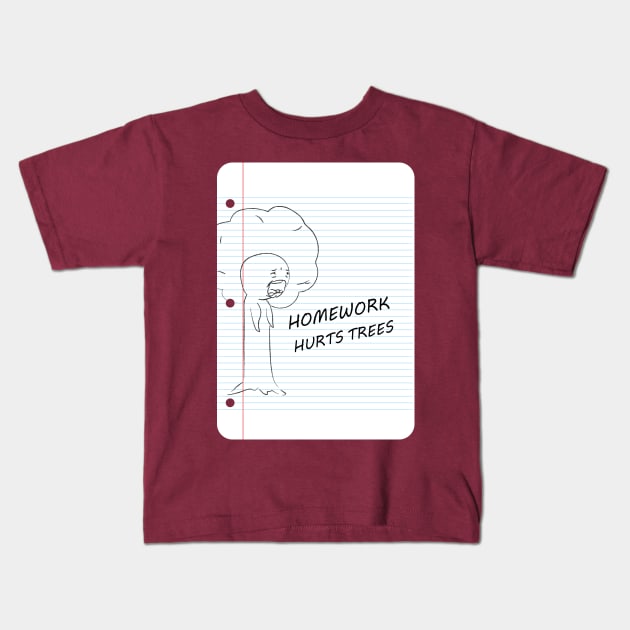 Homework hurts Kids T-Shirt by Reoryta